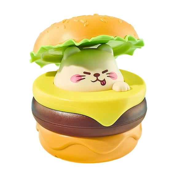 EazyTech Press & Go Hamburger Car Toy Cute Dog Shaped Food Truck with Inertia Power, Soft Rubber Wheels Toddler Toy Car Educational Learning Vehicle Gift for Boys Girls Ages 1-3