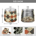 thumbnail image 2 of Yayeee Ashtray with Lid for Cigarette Smokeless Stainless Steel Home Ash Holder, Checkered Pattern, 2 of 7