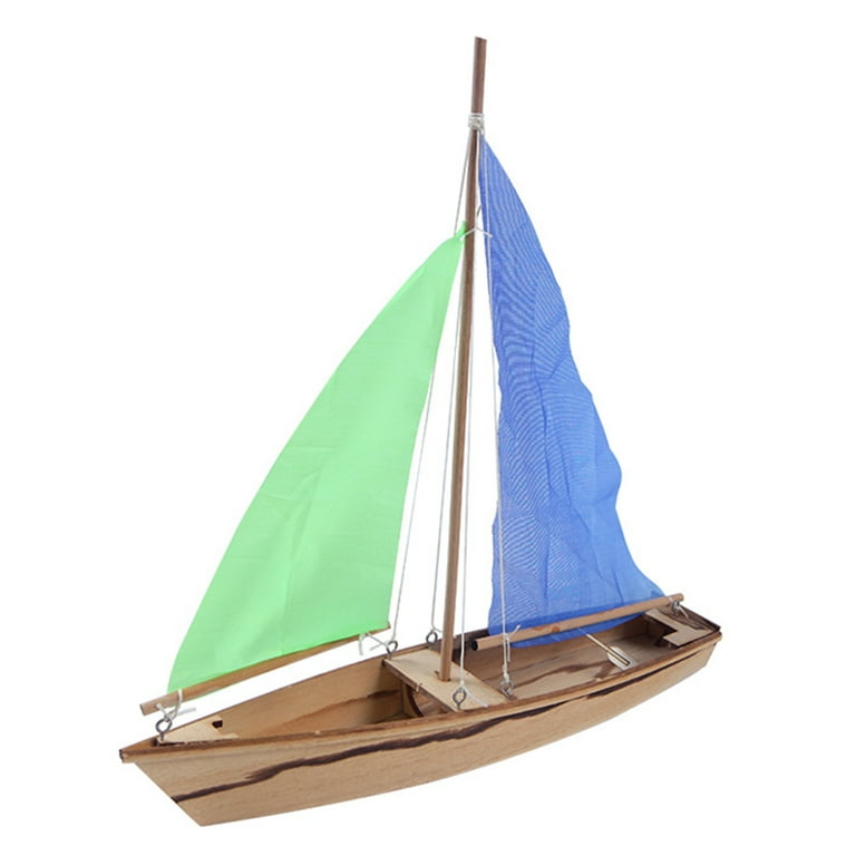 NUOLUX Sailboat Wooden Boat Model Ship Sailing Assembly Decor Puzzle Toys  Mini Woodfigurine Craft Miniature Puzzles Nautical