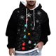 thumbnail image 2 of Sudadera con capucha para hombre, estilo casual, con cuello redondo, estampado de árbol de Navidad, manga larga, blusa de poliéster, 2 of 5