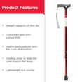 Equate Mobility Comfort Grip Cane for All Occasions, Red, 300 lb Weight