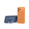 thumbnail image 5 of TECH CIRCLE for iPhone 11 Case, Micro-Holes Breathable Design, Heat Dissipation, Built-in Rotating Ring Kickstand, Compatible with MagSafe Wireless Charging, Protective Slim Cover, Orange, 5 of 9