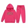 thumbnail image 3 of Kiijoy Toddler Girls Outfits Letter Print Hoodie Jogger Pants Kids Sweatsuit, Sizes 1-2, 3 of 3
