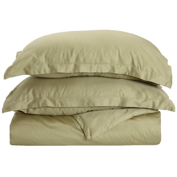 300-Thread Count 100% Egyptian Cotton Lightweight Solid Duvet Cover Set Sage / Full/Queen