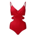 thumbnail image 4 of Baqcunre Swim Suits for Women 2024, Women Wrap Cut Out One Piece Swimsuit Bathing Suit Swimwear High Waist Monokini, One Piece Swimsuit Women, Bikini Sets for Women Red XL, 4 of 6