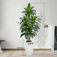 thumbnail image 6 of ROMSWI Dracaena Artificial Tree 5ft Tall Pre Potted Dracaena Trees with White Tall Square Planter for Indoor Outdoor Home Office Decor, 6 of 8