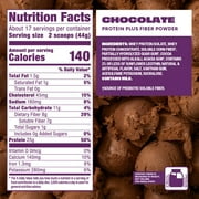 Premier Protein Powder Plus Fiber, 25g Protein, 7g Fiber, Chocolate, No Added Sugar, 17 Servings