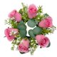 thumbnail image 2 of Anillo de vela de pilar, corona Artificial, corona verde, corona decorativa bohemia para centros de mesa, decoración para sala de estar y hogar Rosa oscuro, 2 of 10
