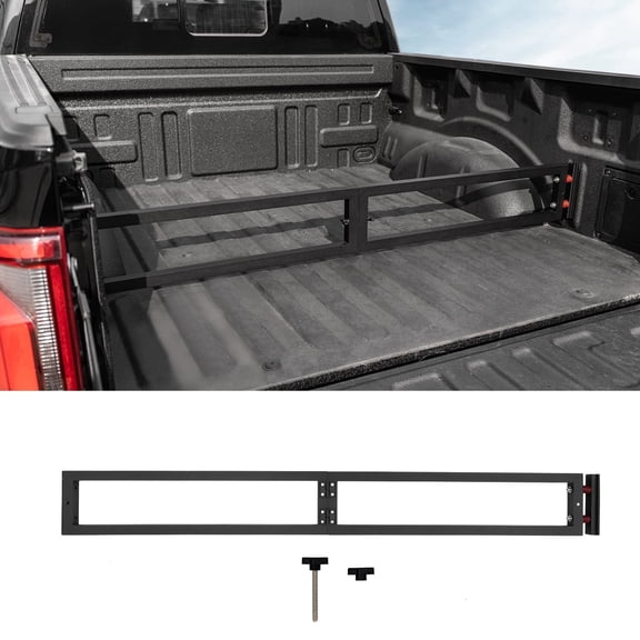 Bomely Black Aluminum Alloy Truck Bed Divider, Cargo Organizer, Fits Ford F-150 2024-2026, Truck Accessories