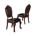 thumbnail image 7 of CoSoTower Royal Majestic Formal Set Of 2 Side Chairs Brown Color Rubberwood Dining Room Furniture Intricate Design Faux Leather Upholstered Seat, 7 of 7