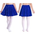 thumbnail image 5 of Doomiva Kids Girls Sparkly Sequin Skirt Elastic Waist Ruffle A-Line Velvet Glitter Christmas Party Skirt Dancewear Blue 14, 5 of 5