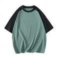 thumbnail image 3 of Birdeem Chemises pour Hommes Col Rond Chandail Patch Couleur Manches Courtes Haut Chemise Manches Courtes Col Rond Haut/chemise, 3 of 8