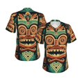 thumbnail image 6 of Women's V Neck T Shirts Casual Short Sleeve Tops Blouse, Retro Tiki Hawaiian Vintage, 6 of 6