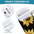 thumbnail image 3 of Yayeee 40oz Stainless Steel Tumbler with Straw and Handle Double-Wall Insulated Travel Water Bottle, Black Sunflower Pattern, 3 of 8