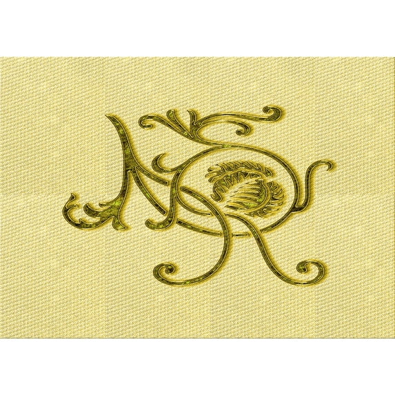 Ahgly Company Machine Washable Indoor Rectangle Transitional Sun Yellow Area Rugs, 7' x 9'