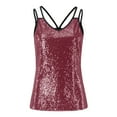 thumbnail image 4 of gakvbuo Summer Tank Tops For Women 2024 Women's Fashion Suspender V-neck Sleeveless Sequin Tank Tops, 4 of 8