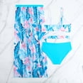 thumbnail image 4 of Ymyiu Swimsuit for Toddler Girl Girls Swimsuit Adjustable Shoulder Straps with Chest Pad Bikini with Cover Up Skirt 3 Piece Bathing Suit for Teen Girl Size 10-11 Years (Light Blue,10-11 Years), 4 of 7