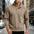 thumbnail image 3 of Xdegoge Mens Henley Shirts Long Sleeve Button Down Mock Neck Pullover Sweatshirts Casual Slim Fit Athletic Activewear Tops for Fall Winter Classic Basic Loungewear, 3 of 7