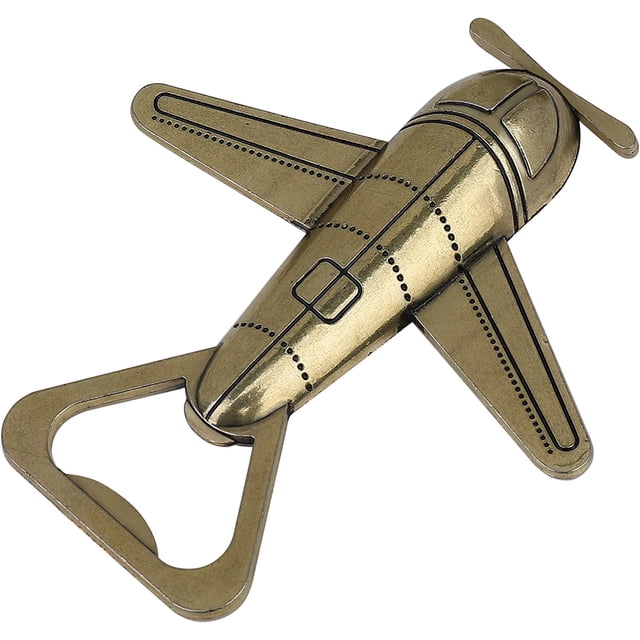Abrebotellas con forma de avión antiguo, abridor de botellas creativo para cerveza casera W
