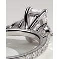 thumbnail image 2 of CAPRICARATS 3.00Ct Radiant Cut Moissanite Trilogy Engagement Ring, Pave Band, 14K White Gold, 2 of 5