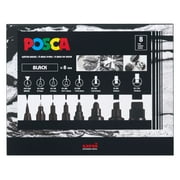 POSCA Paint Marker Set, 8 Colors, All Black