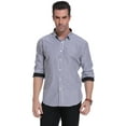 thumbnail image 6 of Uniexcosm Men's Dress Shirts Long Sleeve for Men Business Stripe Shirt, 6 of 10