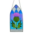 thumbnail image 3 of Scottish Thistle Gothic Stained Glass Panel Suncatcher, 3 of 4