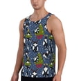 thumbnail image 2 of Pofeuu Festive Cats and Trees Print Men's Workout Tank Tops Sleeveless Muscle Gym Shirt Quick Dry-Small, 2 of 7