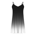 thumbnail image 4 of qolati Summer Dresses for Women 2025 Gradient Print Spaghetti Strap Casual Swing Tank Dress V-Neck A Line Beach Cover Up Mini Dress, 4 of 6