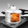 thumbnail image 3 of 7 Quart Aluminum Pressure Cooker With Steamer Grid, Fast Cooker Pot, For Gas Stove Induction Cooktop, Silver, 3 of 8