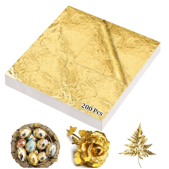 200 Pcs Candy Wrappers Paper, Size 5.5" X 5.5" Chocolate Bar Wrappers with Thick Paper Backing,for DIY Candies, Fudge, Brownies, Caramel, Sweets for Homemade Gift Party (Gold)