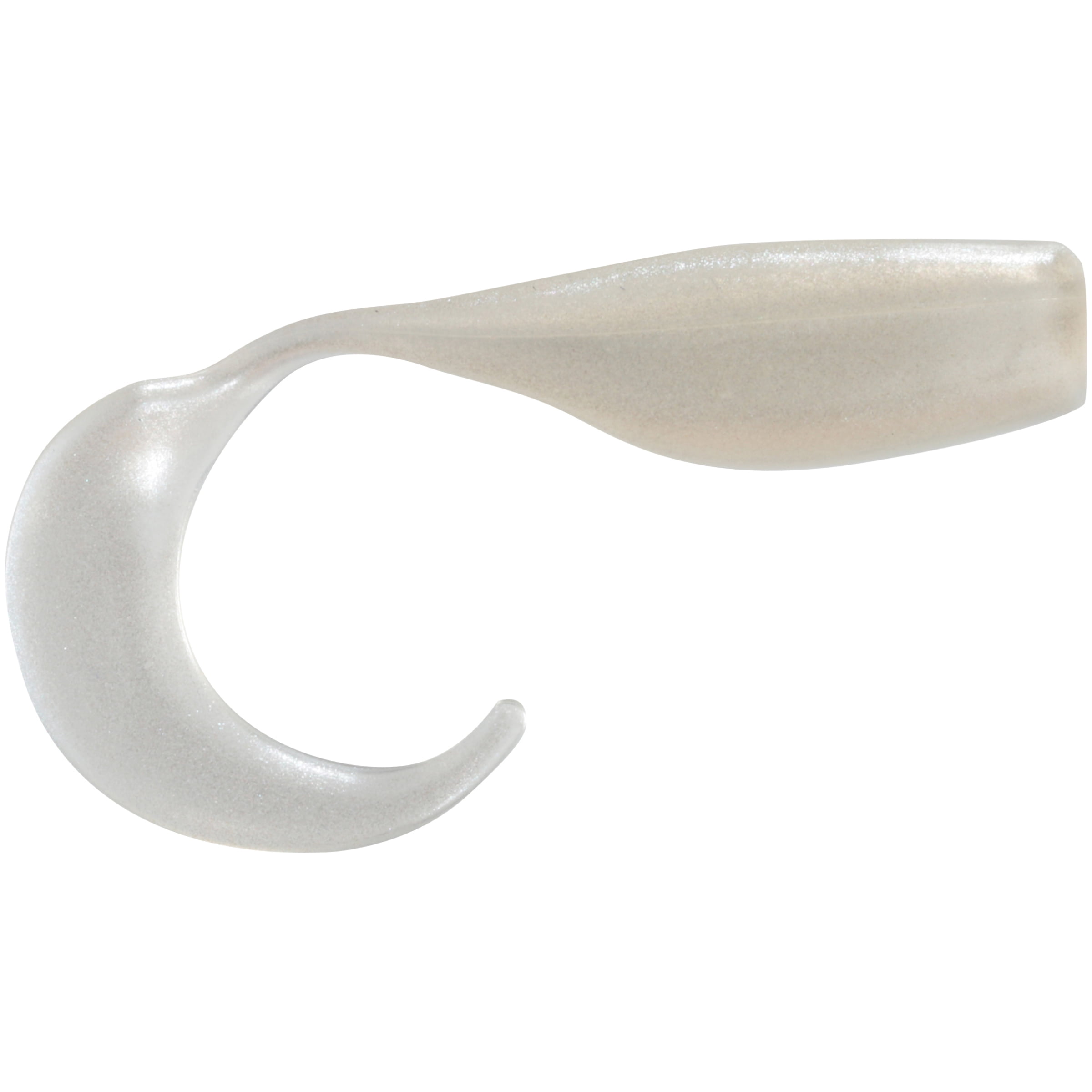 Creme 2" Curl Tail Shad Lure, Pearl, 12 Pack