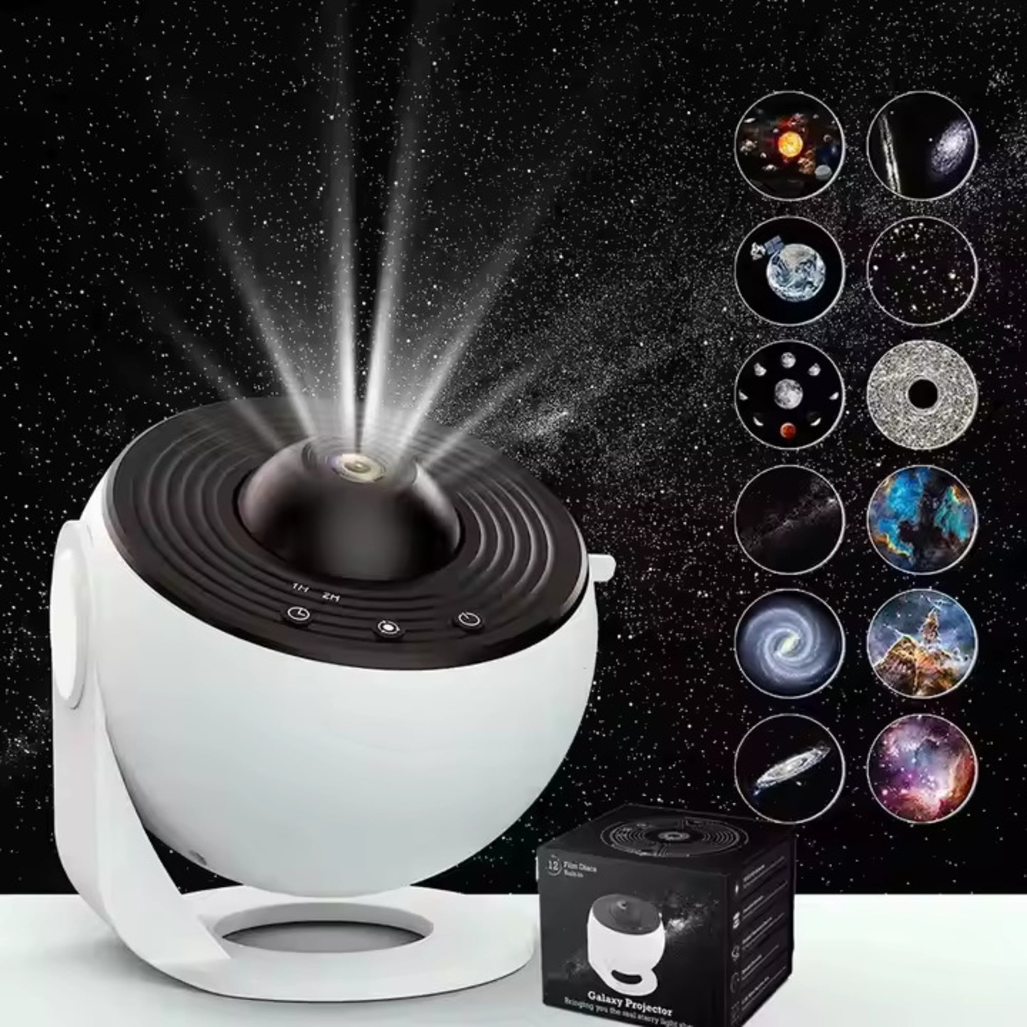 Wadan 13-in-1 Galaxy Star Projector with HD Image Discs, Rotating Sky Effects, Adjustable Brightness – Perfect for Kids’ and Adults’ Bedrooms & Home Decor
