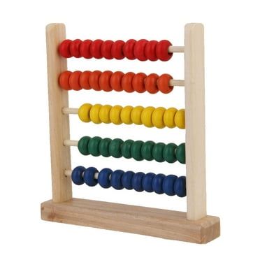 Classic Wooden Abacus for Kids Math, Educational Counting Toy with 50 Beads, 123 Learning Abacus Number Mathematics Toy
