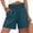 Blue, variant on BUIGTTKLOP Womens Shorts Smocked High Waisted Waisted Casual Shorts Stright Wide Leg Summer Shorts with Pockets