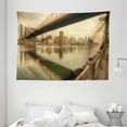 thumbnail image 1 of United States Tapestry, Queensboro Bridge Spanning the East River in New York City Serene Scenery, Wall Hanging for Bedroom Living Room Dorm Decor, 80W X 60L Inches, Tan Egg Shell, by Ambesonne, 1 of 2