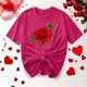 thumbnail image 5 of Camisetas de Manga Corta para Mujeres, Camiseta de Cuello Redondo Impresa de Moda, Primavera Y Verano Casual, 5 of 8