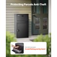 thumbnail image 2 of VEVOR Package Delivery Boxes for Outside, 38.6 in. Mailbox for Parcel with Lock, Galvanized Steel Package Drop Box with Anti-Theft Design, Weather-Resistant Package Mailbox for Home, Black, 2 of 9