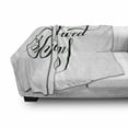thumbnail image 3 of Saying Soft Flannel Fleece Throw Blanket, Modern Brush Calligraphy Hand Written Style Words Monochrome Inscription, Cozy Plush for Indoor and Outdoor Use, 70" x 90", Black and White, by Ambesonne, 3 of 6