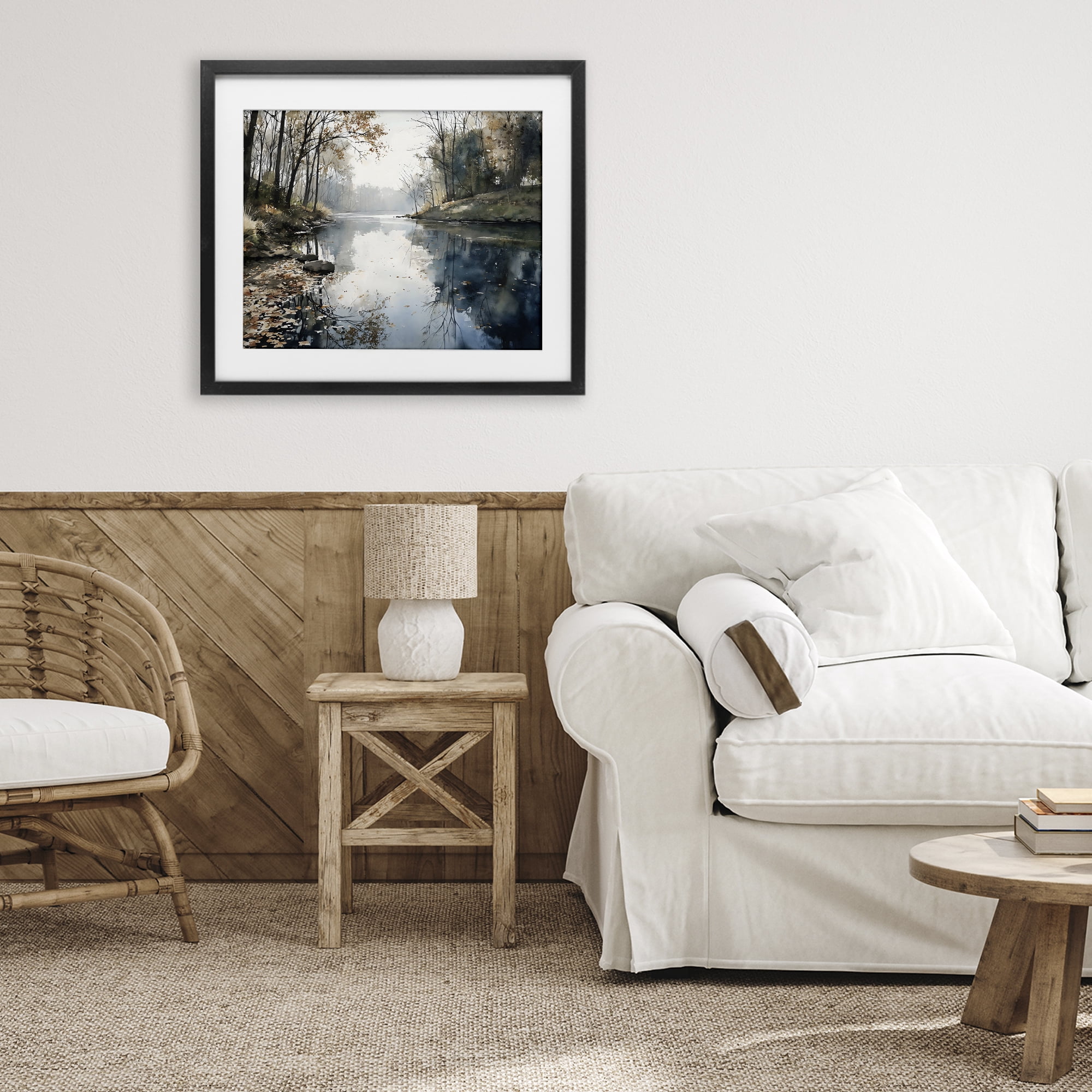 Stupell Industries Fall Lake Reflection Black Framed Print Under Glass, design by Franklyn Gregory