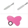 thumbnail image 3 of Unique Bargains 1 Set Foundation Spatula and Palette Set Butterfly Shape Makeup Artist Tools Pink Silver Tone, 3 of 5
