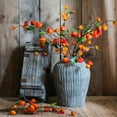 thumbnail image 2 of Artificial Makino Fruit Stem in Orange Red 39" Tall Silk Plant, 2 of 6