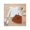 thumbnail image 4 of xiaxaixu Kid Girl Clothes Set, Ribbed O-Neck Pullover + Buttons Decor Skirt, 4 of 10