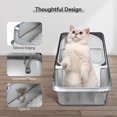 thumbnail image 4 of Caja de arena de acero inoxidable Aothey con tapa de metal y cuchara para gatos, 4 of 7
