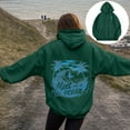 thumbnail image 2 of felwors Puff Graphic Oversized Hoodies for Women Teen Girls Kids Trendy Cute Preppy Sweatshirt Long Sleeve Y2K Tops with Pockets(Dark Green, L), 2 of 6