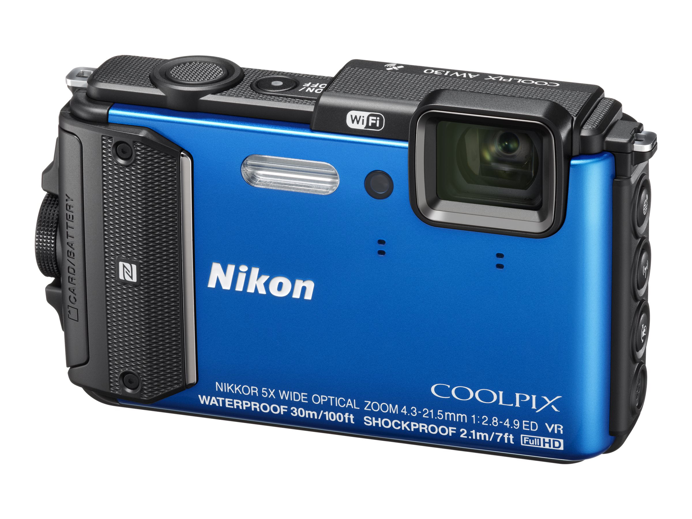 Nikon Coolpix AW130 16 Megapixel Compact Camera, Blue - Walmart.com