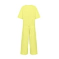 thumbnail image 5 of Htigea Women's 2 Piece Lounge Set Fashion Travel Outfits Vacation Loungewear Comfy Wide Leg Tracksuit Today Sales Yellow,XXXXL, 5 of 5