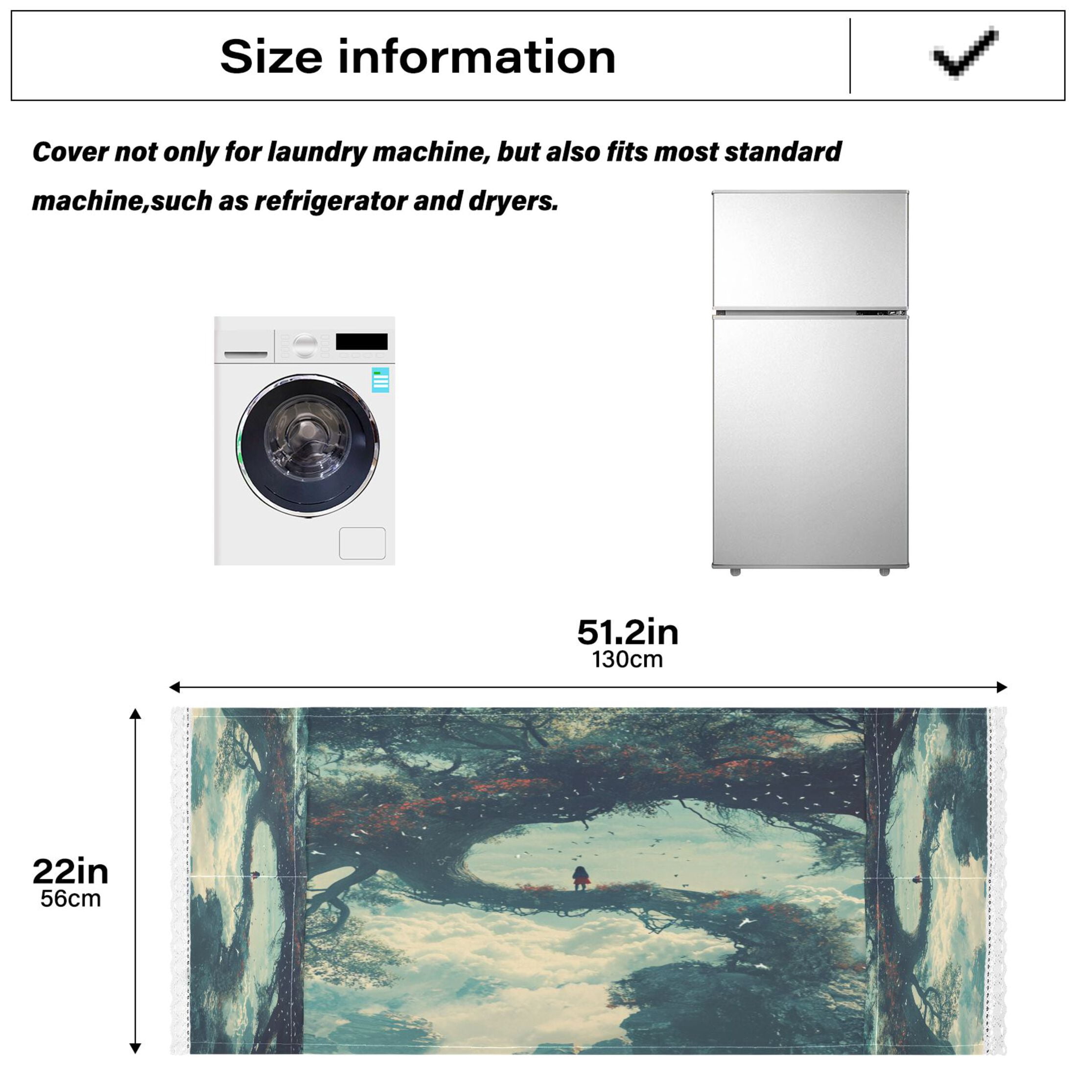 A Giant Tree in The SkyWasher and Dryer Covers Dust-Proof and Oil Resistant Fridge Cover with 4 Storage Pockets Washing Machine Top Cover for Laundry Kitchen Home 51.2 x 22 In