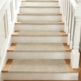 thumbnail image 2 of Pure Era Bullnose 9" x 30" Carpet Stair Treads Protector Cover Indoor Non Slip Self Adhensive Set of 14,Cream Gray/Tan Gray, 2 of 13