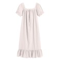 thumbnail image 4 of cfhntfmh Nightgowns for Women Soft Cotton Lace Short Sleeve Sleepwear Comfy Square Neck Buttons Ruffle Hem Ladies Nightdress, 4 of 4